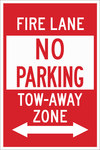 image of Brady B-555 Aluminum Rectangle White Parking Restriction, Permission & Information Sign - 12 in Width x 18 in Height - 124344