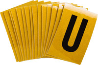 image of Bradylite 5920-U Letter Label - Black on Yellow - 1 in x 1 1/2 in - B-997 - 59230