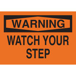 image of Brady B-555 Aluminum Rectangle Orange Fall Prevention Sign - 10 in Width x 7 in Height - 43215