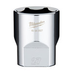 image of Milwaukee 45-34-2027 6 Point M27 Socket - Chrome Vanadium Steel - 1/2 in Drive - 61605