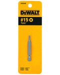 image of Dewalt T15 Torx Power Bit DW2648 - 1/4 in Shank - S2 Steel - 2 in Length - 08153