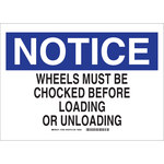image of Brady Rectangle White Wheel Chock Sign - 14 in Width - 73629