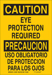 image of Brady B-120 Fiberglass Reinforced Polyester Rectangle Yellow PPE Sign - 10 in Width x 7 in Height - Language English / Spanish - 122806