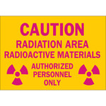 image of Brady B-302 Polyester Rectangle Yellow Radiation Hazard Sign - 10 in Width x 7 in Height - Laminated - 88746