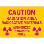 image of Brady B-555 Aluminum Rectangle Yellow Radiation Hazard Sign - 14 in Width x 10 in Height - 42860