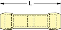 image of 3M Scotchlok MNG10BCK Yellow Butted Nylon Butted Butt Connector - 1.15 in Length - 0.25 in Max Insulation Outside Diameter - 0.135 in Inside Diameter - 15967