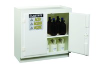 image of Justrite Haz-Alert Hazardous Material Storage Cabinet 24015, 2 1/2 L, High Density Polyethylene, White - 13498
