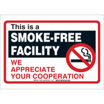 image of Brady B-401 Polystyrene Rectangle White No Smoking Sign - 14 in Width x 10 in Height - 103841
