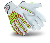 image of HexArmor Chrome Series Arctic Chrome Arctic White/Red/High-Vis 9 Goatskin Cut and Sewn Cold Condition Glove - ANSI A8 Cut Resistance - Thinsulate Insulation - 4086-L (9)