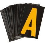 image of Bradylite 5000-A Letter Label - Yellow on Black - 1 3/4 in x 2 7/8 in - B-997 - 50026