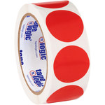 image of Tape Logic DL612A Blank Circle Inventory Labels - Paper - Red - 10412