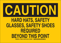 image of Brady B-555 Aluminum Rectangle Yellow PPE Sign - 10 in Width x 7 in Height - 128550
