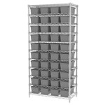 image of Akro-Mils Vantagebin Gray Industrial Grade Polymer Shelf Storage Bin - 16 3/4 in Length - 7 1/4 in Width - 5 3/8 in Height - 1 Compartments - 30400GRY10PK