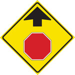 image of Brady B-959 Aluminum Square Yellow Stop Signs, Traffic Control Signs & Banners Sign - 30 in Width x 30 in Height - 115588
