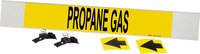 image of Brady 5748-HPHV Strap-On Pipe Marker - Gas - Polyester - Black on Yellow - B-681, B-883 - 56354