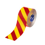 image of Brady ToughStripe Max Red, Yellow Marking Tape - 4 in Width x 100 ft Length - 0.024 in Thick - 62909