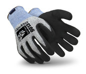 image of HexArmor 9000 Series 9013 Black/Blue/Gray 9 Seamless Coated Cut-Resistant Gloves - ANSI A8 Cut Resistance - Sandy Nitrile Palm & Fingertips Coating