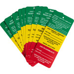 image of Brady 833763 Black / White on Green / Yellow / Red Polypropylene Joint Inspection Joint Inspection Tag - 3.25 in Width - 7.625 in Height - 754473-54766