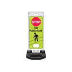 image of Brady B-959 Aluminum Rectangle Green Pedestrian & Crosswalk Sign - 14 in Width x 40 in Height - 103709