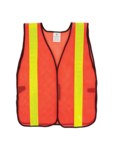 image of Global Glove FrogWear HV High-Visibility Safety Vest GLO-10-2IN - Size Large - High-Visibility Orange - 01903