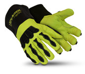 image of HexArmor Chrome Series Chrome Series Black/Hi-Vis Yellow 10 Goatskin Cut and Sewn Welding & Heat-Resistant Gloves - ANSI A8 Cut Resistance - 4084-XL (10)