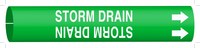 image of Brady 4132-H Strap-On Pipe Marker, 10 in to 15 in - Other Liquid - Plastic - White on Green - B-915 - 44911