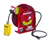 image of Reelcraft Industries L Series Cord Reel - 45 ft Cable Included - Spring Drive - 15 Amps - 125V - Duplex GFCI Outlet - 12 AWG - L 4545 123 7