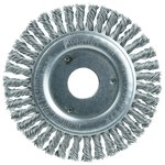 image of Weiler Roughneck 13234 Wheel Brush - 4.5 in Dia - Knotted - Stringer Bead Steel Bristle