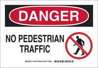 image of Brady B-555 Aluminum Rectangle White Pedestrian & Crosswalk Sign - 10 in Width x 7 in Height - 123737