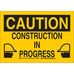 image of Brady B-555 Aluminum Rectangle Yellow Construction Site Sign - 10 in Width x 7 in Height - 126870