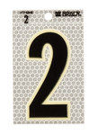 image of Brady 3010-2 Number Label - Black on Silver - 2 1/2 in x 3 1/2 in - B-309 - 03361