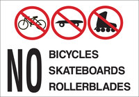image of Brady B-401 High Impact Polystyrene Rectangle White Prohibited Activities Sign - 14 in Width x 10 in Height - 95413