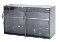 image of Quantum Storage QTB302GY Tip Out Bin Cabinet - Plastic - Gray - 23 5/8 in x 11 3/4 in x 13 7/8 in - 03449