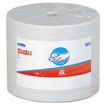 image of Kimberly-Clark Wypall X50 White Hydroknit Wiper - Roll - 1100 sheets per roll - 13.4 in Overall Length - 9.8 in Width - 35015