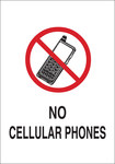 image of Brady B-401 High Impact Polystyrene Rectangle White No Electronics Sign - 14 in Width x 10 in Height - 95410