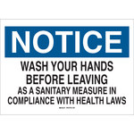 image of Brady B-302 Polyester Rectangle White Personal Hygiene Sign - 10 in Width x 7 in Height - Laminated - 88477