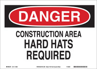 image of Brady B-563 High Density Polypropylene Rectangle White Construction Site Sign - 10 in Width x 7 in Height - 116167