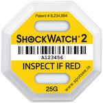 Shockwatch 2 Yellow Shipping Indicators - 3 3/4 in x 3 3/4 in - SHP-15586