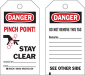 image of Brady 86469 Black / Red on White Polyester / Paper Equipment Safety Tag - 4 in Width - 7 in Height - B-837