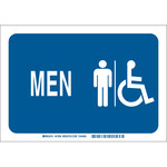 image of Brady B-555 Aluminum Rectangle White Restroom Sign - 7 in Width x 10 in Height - 47708