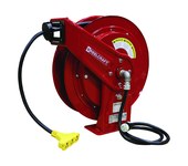 image of Reelcraft Industries L 70000 Series Cord Reel - 75 ft Cable Included - Spring Drive - 15 Amps - 125V - Triple Outlet - 12 AWG - L 70075 123 9
