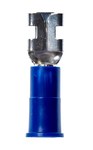 image of 3M Highland FDV14-250Q Blue Butted Vinyl Plastic Butted Quick-Disconnect Terminal - 0.87 in Length - 0.08 in Inside Diameter - 60006