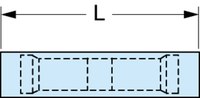 image of 3M Scotchlok MNG14BCK Blue Butted Nylon Butted Butt Connector - 1 in Length - 0.17 in Max Insulation Outside Diameter - 0.09 in Inside Diameter - 01818