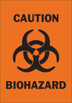 image of Brady B-120 Fiberglass Reinforced Polyester Rectangle Orange Biohazard Sign - 10 in Width x 14 in Height - 69815