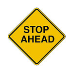 image of Brady B-959 Aluminum Diamond Yellow Stop Signs, Traffic Control Signs & Banners Sign - 18 in Width x 18 in Height - 80073