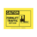 image of Brady B-120 Fiberglass Reinforced Polyester Rectangle Yellow Truck & Forklift Warehouse Traffic Sign - 10 in Width x 7 in Height - 62551