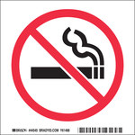 image of Brady B-447 Square White No Smoking Sign - 44545