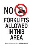 image of Brady B-555 Aluminum Rectangle White Truck & Forklift Warehouse Traffic Sign - 7 in Width x 10 in Height - 123839