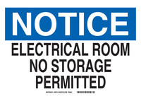 image of Brady B-555 Aluminum Rectangle White Electrical Safety Sign - 10 in Width x 7 in Height - 46573