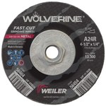image of Weiler Wolverine Surface Grinding Wheel 56454 - 4-1/2 in - Aluminum Oxide - 24 - R